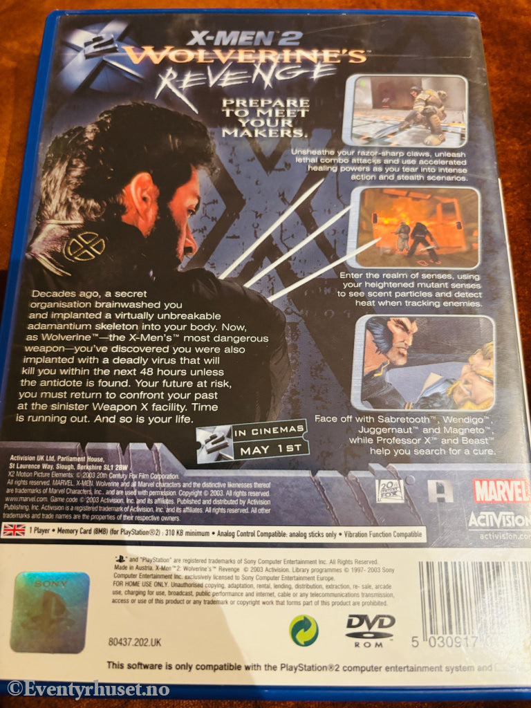 X-Men 2: Wolverine's Revenge. PS2.