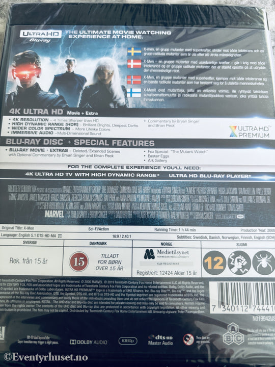 X-Men. 2000. 4K Ultra HD + Blu-ray. Ny i plast!