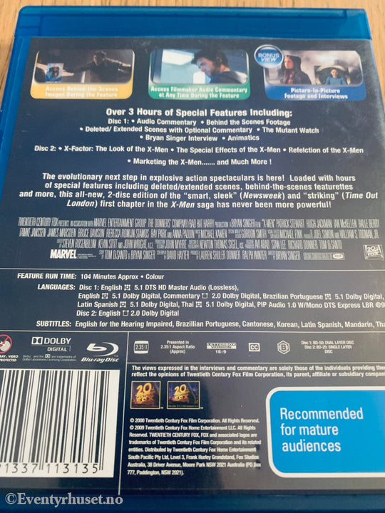 X-Men (2000). Blu-Ray.