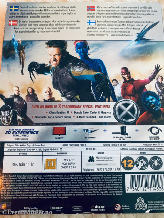 X-Men Days of Future Past. Blu-ray 3D slipcase.