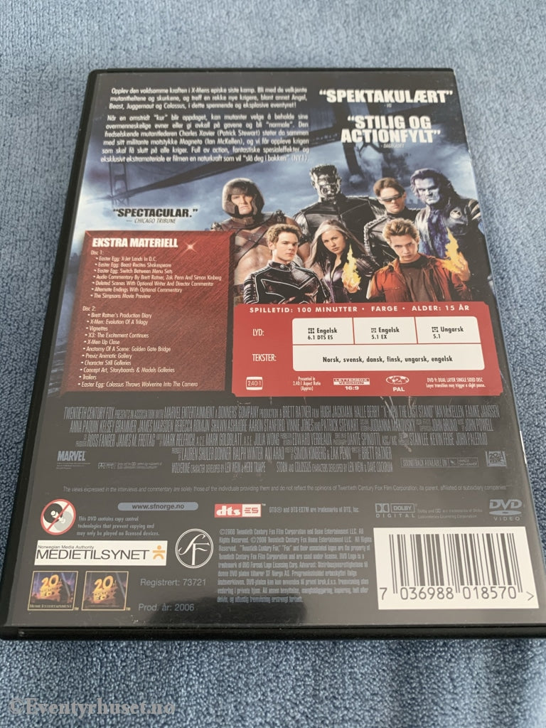 X-Men- The Last Stand. 2006. Dvd. Dvd