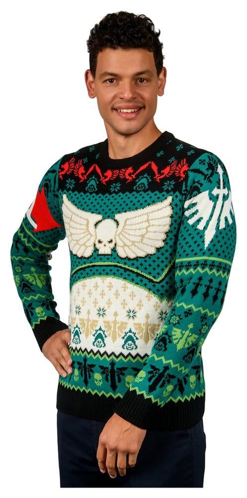 Warhammer 40,000 Christmas Sweater Dark Angels Size XS