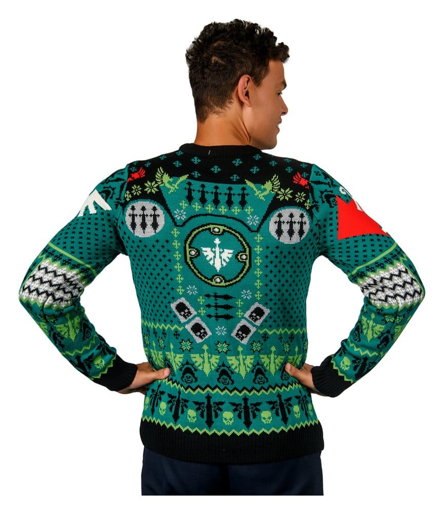 Warhammer 40,000 Christmas Sweater Dark Angels Size M