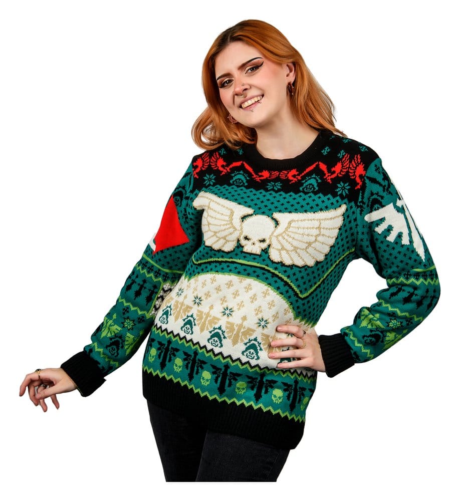 Warhammer 40,000 Christmas Sweater Dark Angels Size M