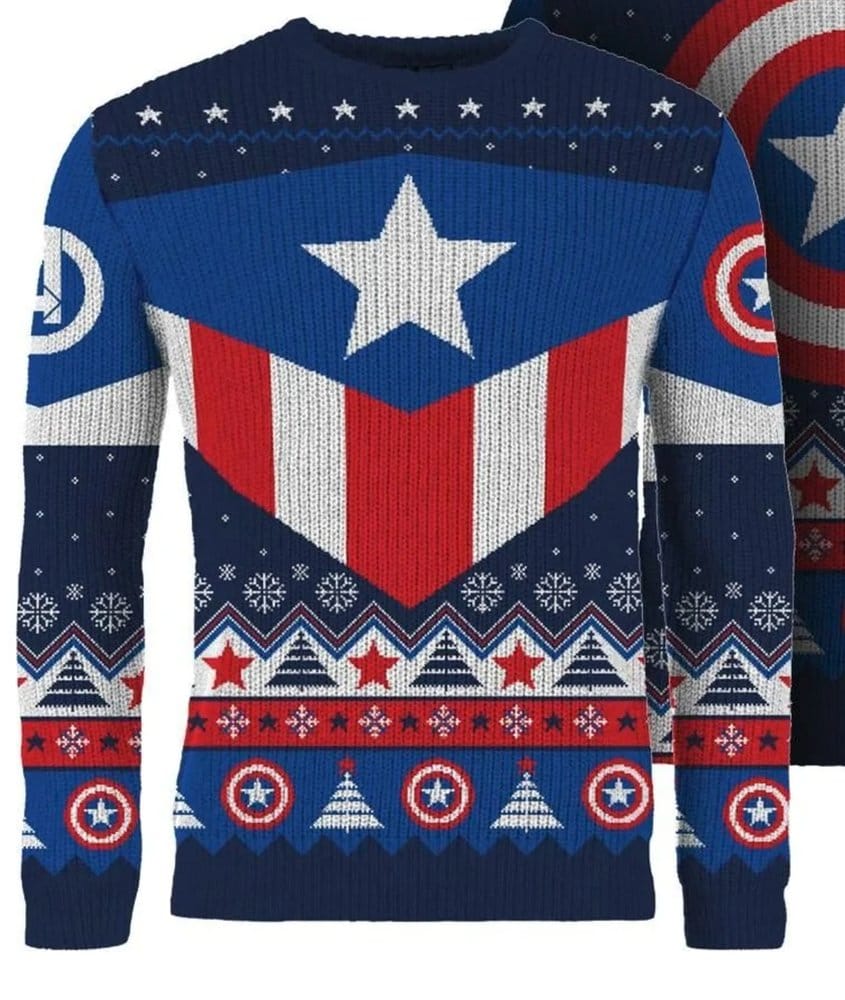 Captain America Christmas Sweater Size S