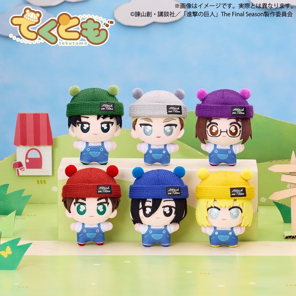 Attack on Titan tekutomo Plush Keychains Blind Box Display (6)