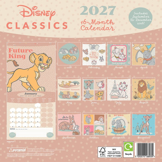 Disney Classics Calendar Treasured Memories 2027 30 x 30 cm