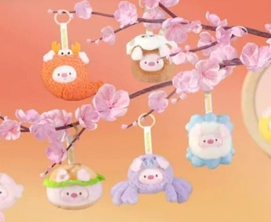 Mini GeeGeePig Plush Keychain Mini Transformations 12 cm Blind Box Display (6)
