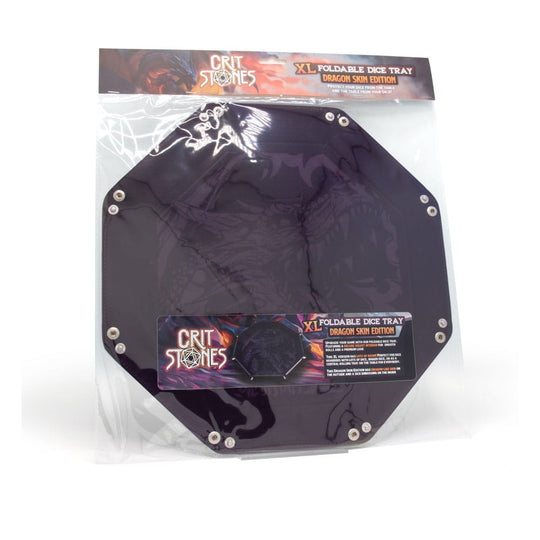 CritStones Folding Dice Tray Dragon Skin XL Edition Black