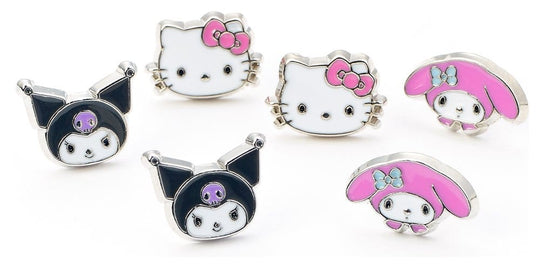 Sanrio Stud Earring Set Hello Kitty, Kuromi and My Melody