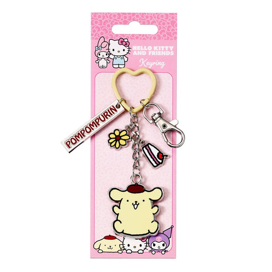 Hello Kitty Key Chain with Pompompurin Charms 15 cm