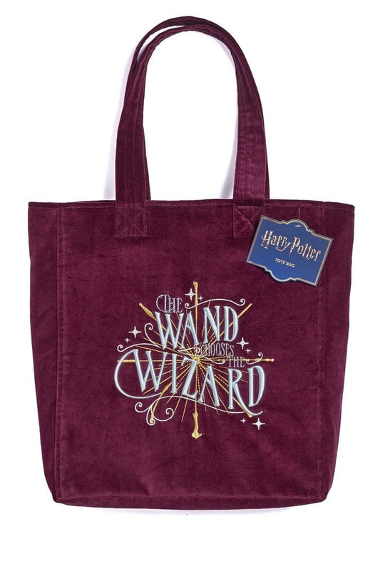 Harry Potter Tote Bag The Wand Chooses The Wizard Velvet
