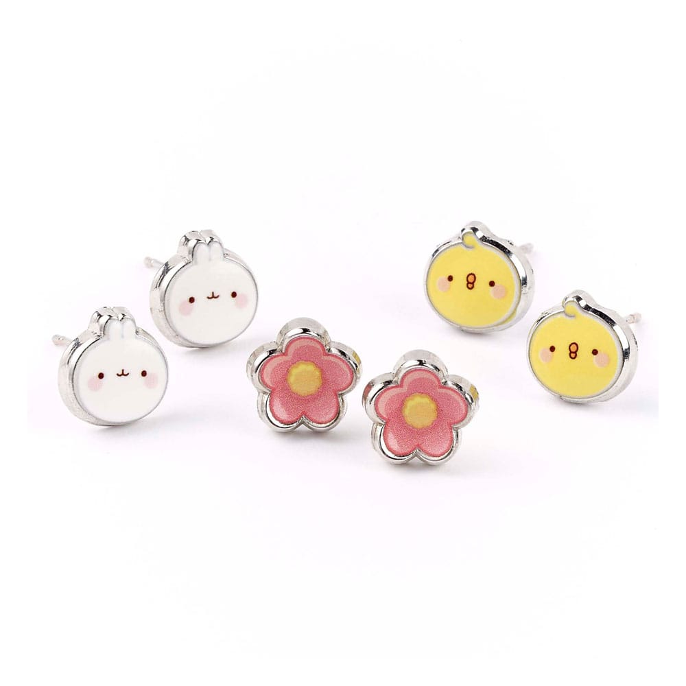 Molang Stud Earrings 3-pack Molang and Piu Piu