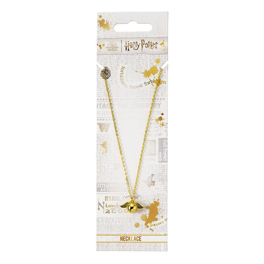 Harry Potter Necklace Golden Snitch Charm (Golden Tone)