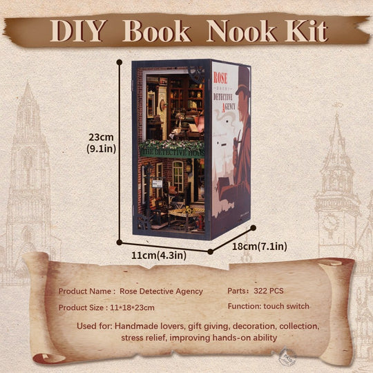 Book Nook Rose Detective Agency 23 x 11 cm