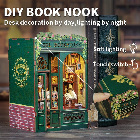 Book Nook Owl Bookstore 17 x 12 cm
