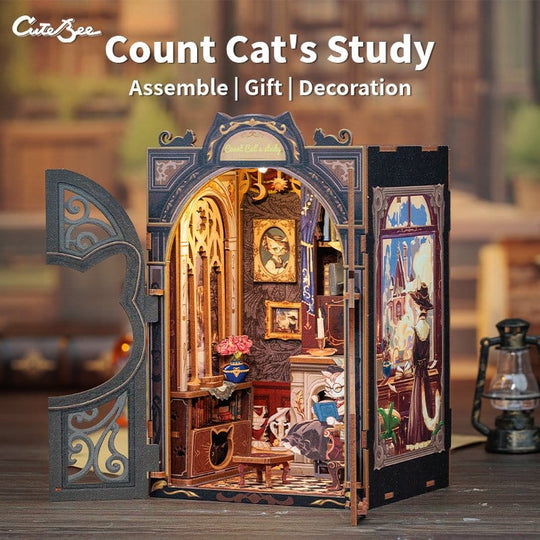 Book Nook Count Cat´s Study 17 x 12 cm