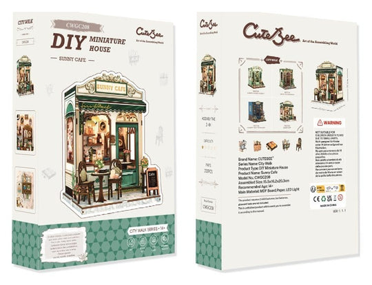 Miniature House Model Kit Sunny Cafe 20 x 16 cm