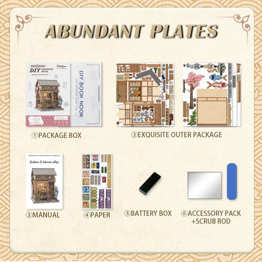 Miniature House Model Kit Sakura O Kimono Shop 19 x 14 cm