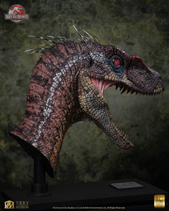 Jurassic Park III Life Size Bust Male Alpha Velociraptor "Blood Knight" 83 cm