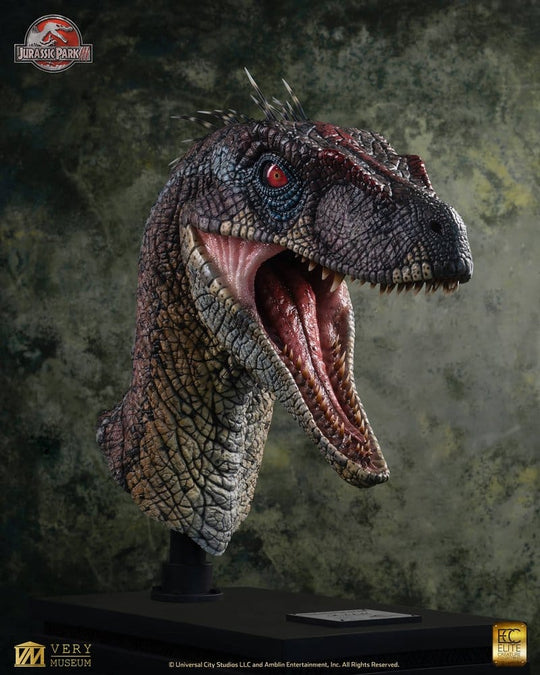 Jurassic Park III Life Size Bust Male Alpha Velociraptor "Blood Knight" 83 cm