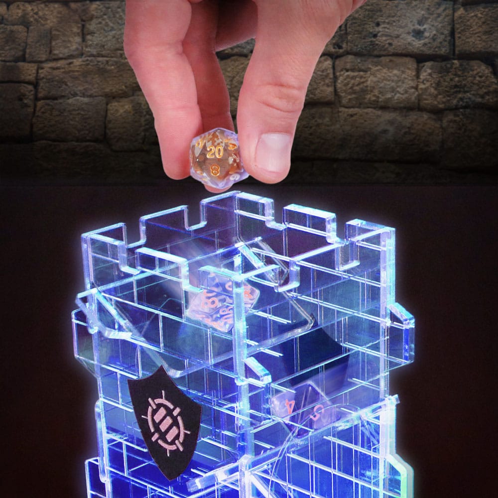 Enhance Tabletop Series LED Dice Tower with Dice Set Clear