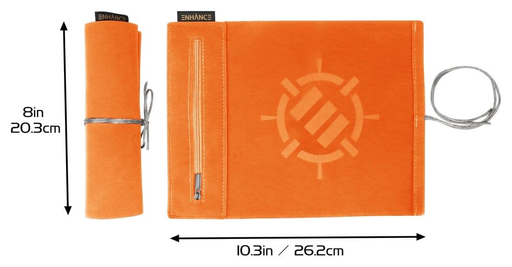 Enhance Tabletop Accessories Roll on a Scroll Dice and Rolling Mat Orange