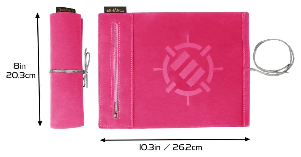 Enhance Tabletop Accessories Roll on a Scroll Dice and Rolling Mat Pink