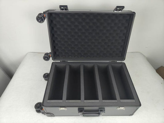 Evoretro Trading Card Luggage Wheeled Case 5-Rows Round Aluminum 56.0 x 35.4 cm
