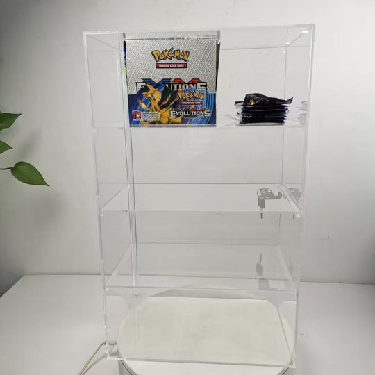 Evoretro 4-Tier Locking Acrylic Tiered Countertop Showcase Display Case