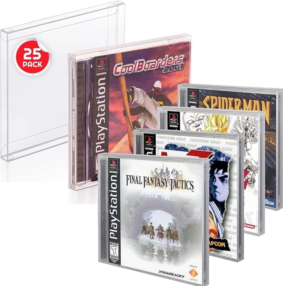 PET Protectors 25-Pack for PS1/Single CD/Dreamcast (Jewel Case) Games