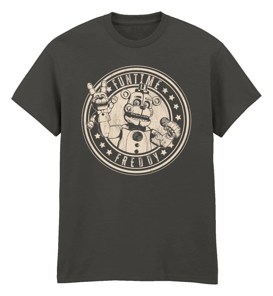 Five Nights at Freddy’s T-Shirt Funtime Freddy Distress Charcoal Size S