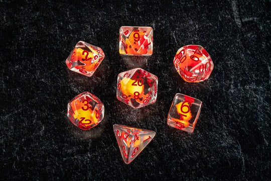 Dragon Storm Inclusion Dice Set Red Dragon (7)