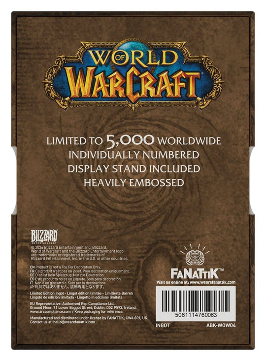 World of Warcraft Ingot Cover Limited Edition