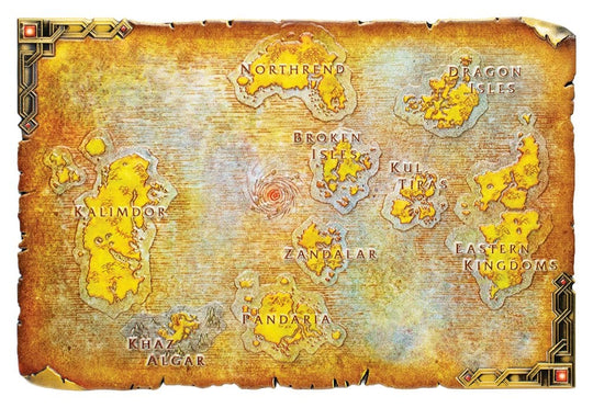 World of Warcraft Replica Metal Map of Azeroth Limited Edition 12 x 18 cm