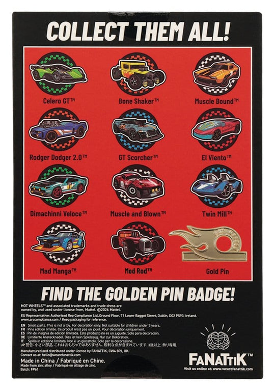 Hot Wheels Mystery Pin Badges Blind Box Display (12)
