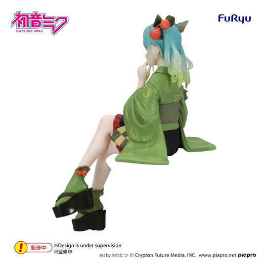 Hatsune Miku Noodle Stopper PVC Figure Flower Fairy Winter Cherry Green Color Ver. 15 cm