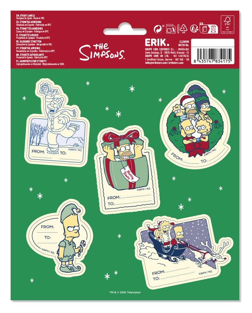 The Simpsons Premium Self-Adhesive Christmas Labels (10)
