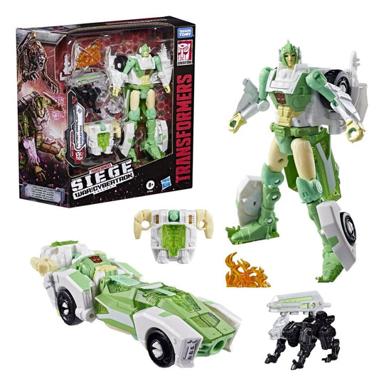 Transformers Generations War for Cybertron: Siege Deluxe Class Action Figure WFC-S15 Autobot Greenlight & Battle Masters Dazzlestrike 14 cm