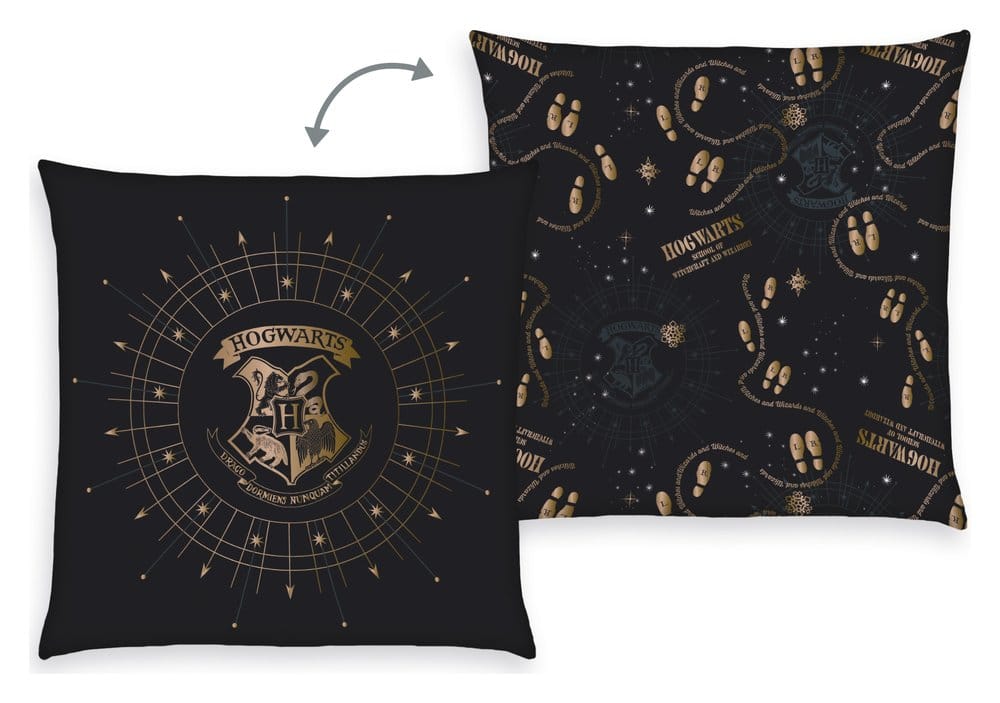 Harry Potter Pillow Hogwarts Crest & Marauder's Map 40 x 40 cm