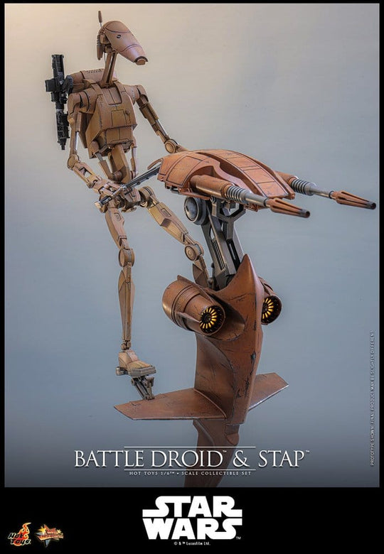 Star Wars: The Phantom Menace Movie Masterpiece Action Figure Set 1/6 Battle Droid & STAP 32 cm