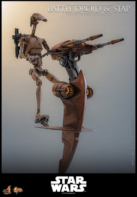 Star Wars: The Phantom Menace Movie Masterpiece Action Figure Set 1/6 Battle Droid & STAP 32 cm