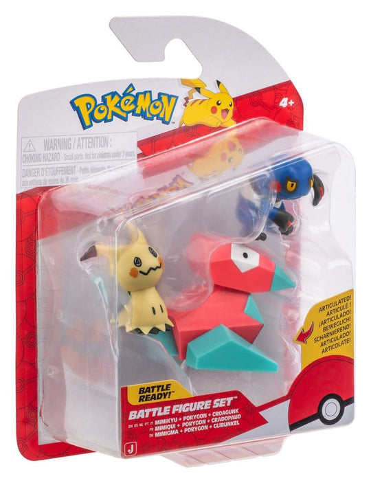 Pokémon Battle Figure 3-Pack Mimikyu, Porygon & Croagunk