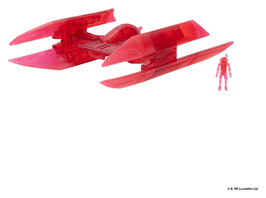 Star Wars Medium Vehicle & Figure set Hyena Vulture Bomber (Red Hologram) & Battle Droid (Chase)