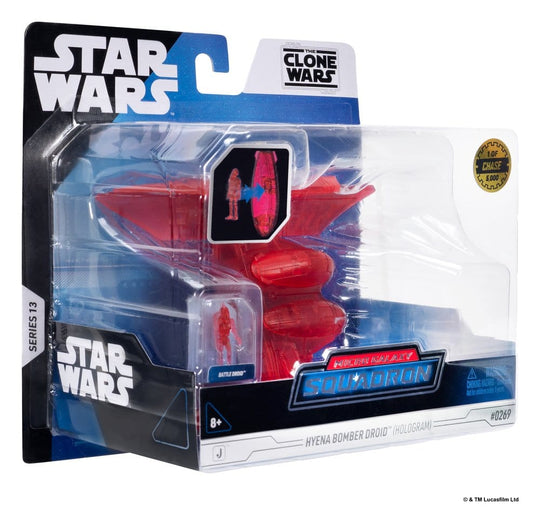 Star Wars Medium Vehicle & Figure set Hyena Vulture Bomber (Red Hologram) & Battle Droid (Chase)