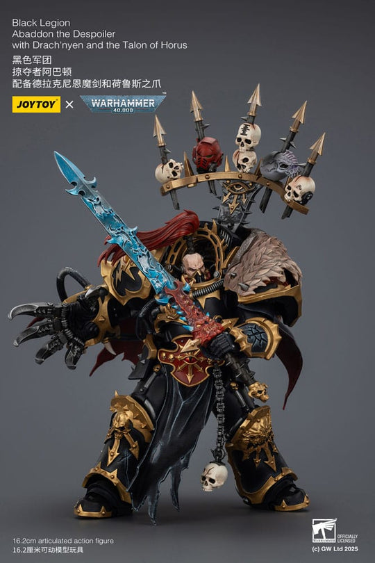 Warhammer 40,000 Action Figure  Black Legion Abaddon the Despoiler with Drach'nyen and the Talo 16 cm