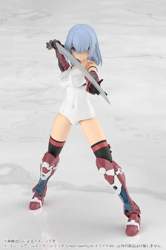 Frame Arms Girl Plastic Model Kit Mizuki School Swimsuits White Ver. 16 cm