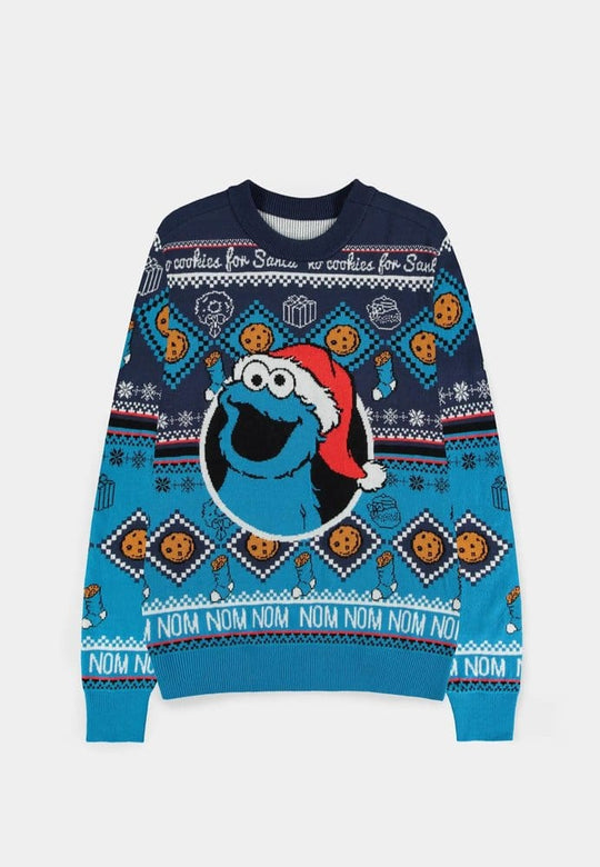 Sesame Street Christmas Sweater Cookie Monster Size L