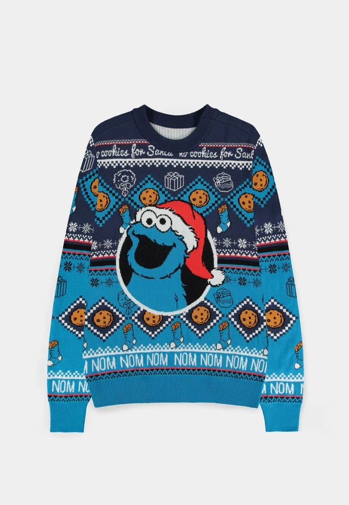 Sesame Street Christmas Sweater Cookie Monster Size S