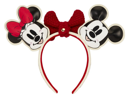 Mickey & Minnie by Loungefly Ears Headband Knit Bow